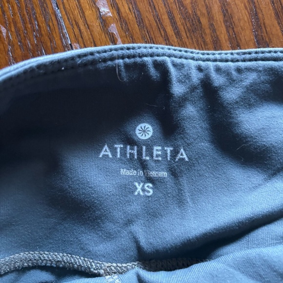 Athleta Two-Tone Green Ankle Tight Leggings - Womens Yoga Workout Pants Size XS - Picture 6 of 6